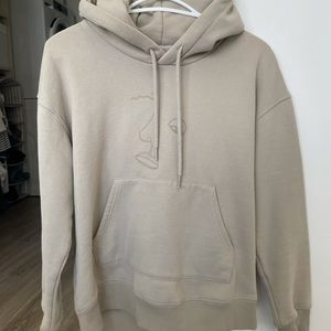 Female silhouette grey/beige hoodie